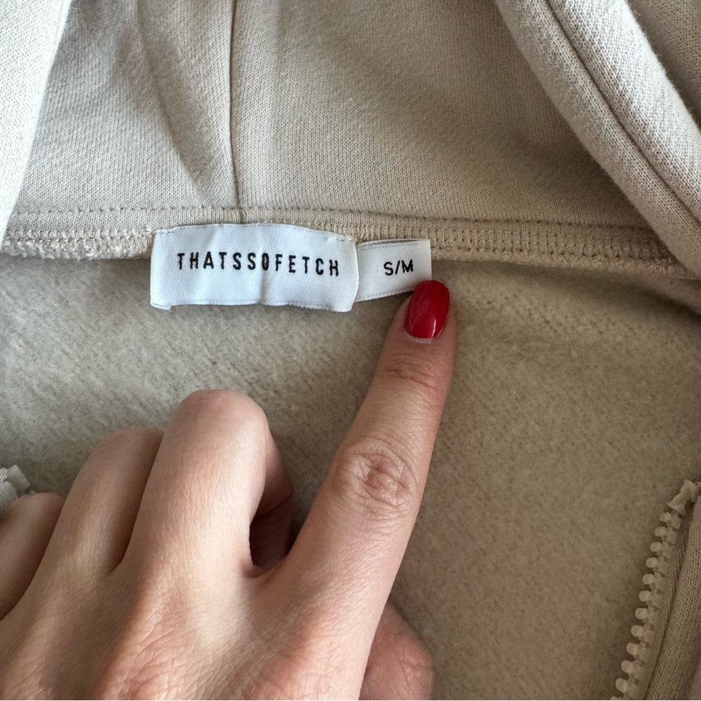 THATSSOFETCH Bamba Low Rise Pants - Bone Crop top hoodie S/M - Picture 6 of 7
